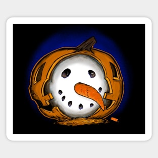 Jack O Snowman Pumpkin Sticker